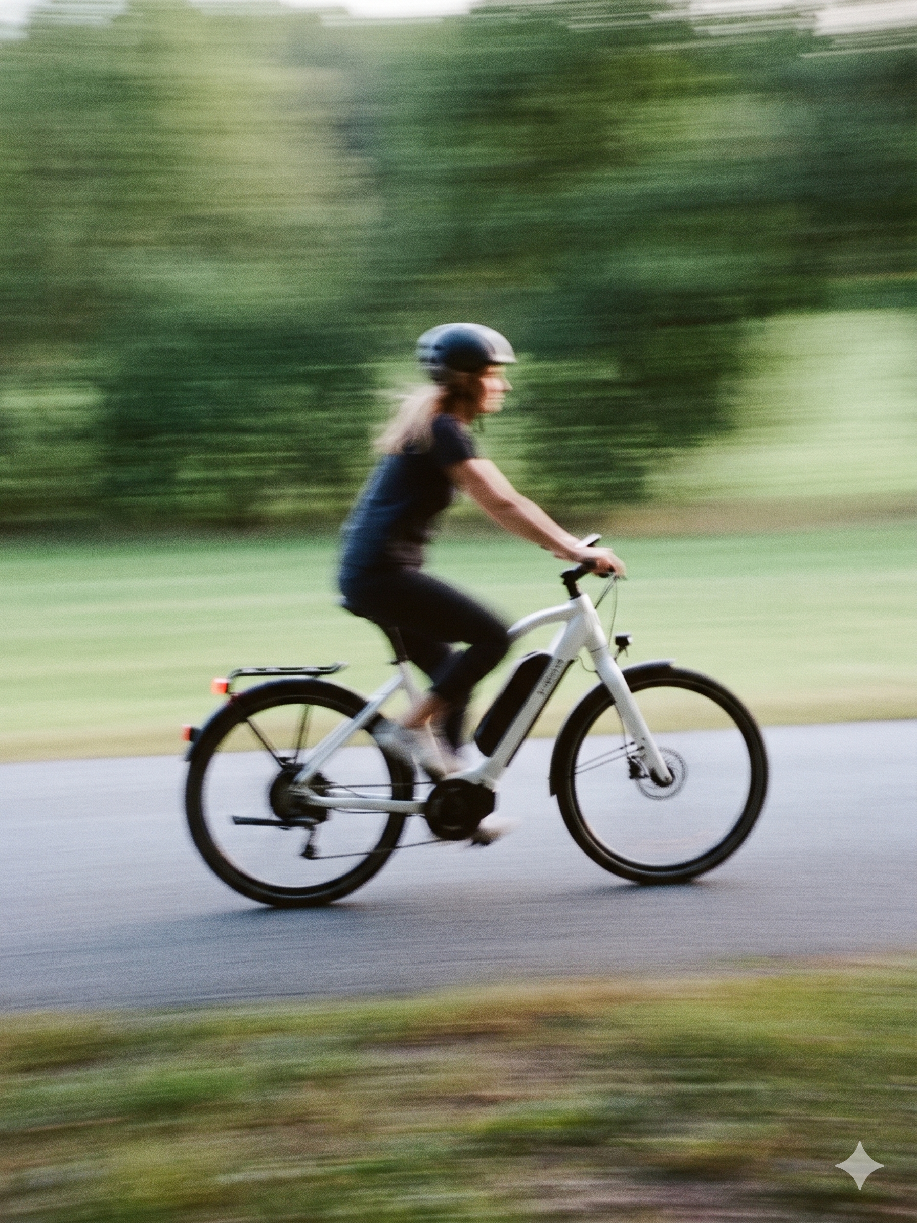 Person som cyklar på elcykel